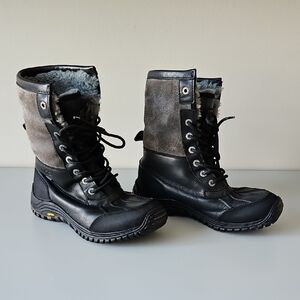 UGG Adirondack II - Black and Gray Waterproof Boots - Womens 7